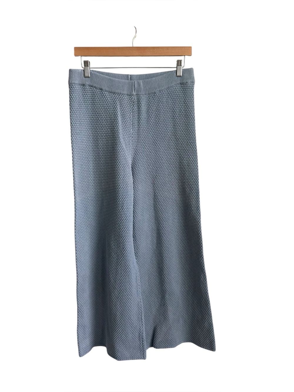 Free People FP Beach Hailey Knit Wide Leg Pants Dusty Himalayan Blue M